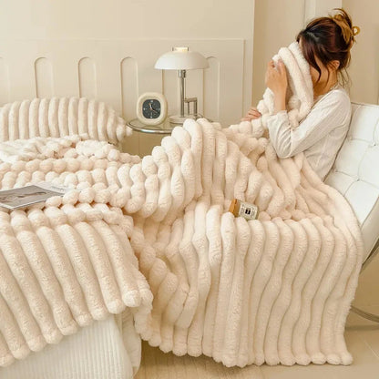 Luxurious Super Soft Faux Rabbit Fur Blanket Ohberri