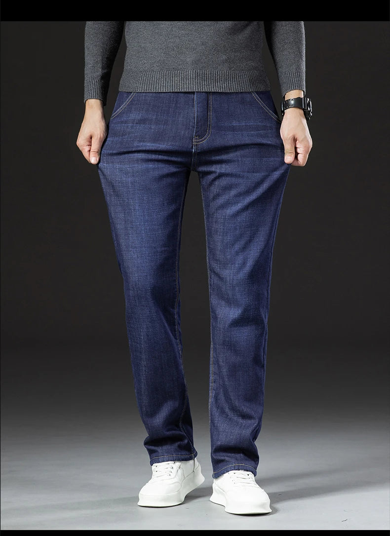 Winter Lamb Fluff Denim Straight Pants Ohberri