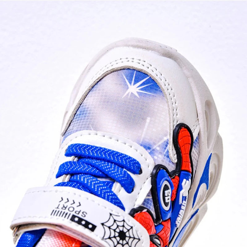 Disney Fashion Spiderman Baby Boys Sneakers Spring/autumn Children's Shoes Lighted Sneaker Trendy Kids Boy Sports Casual Shoes Ohberri