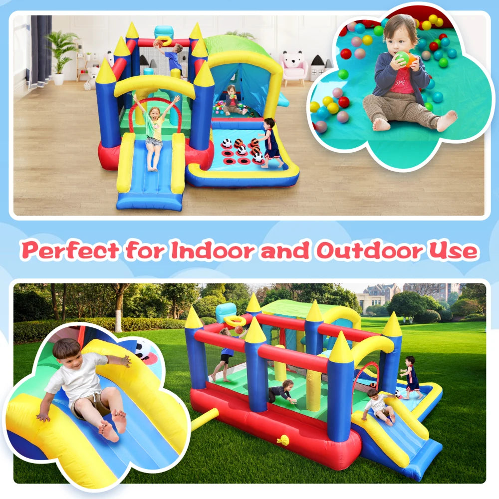 Inflatable Bouncer for Kids Complete Setup with Blower-80"X 91" - Ohberri