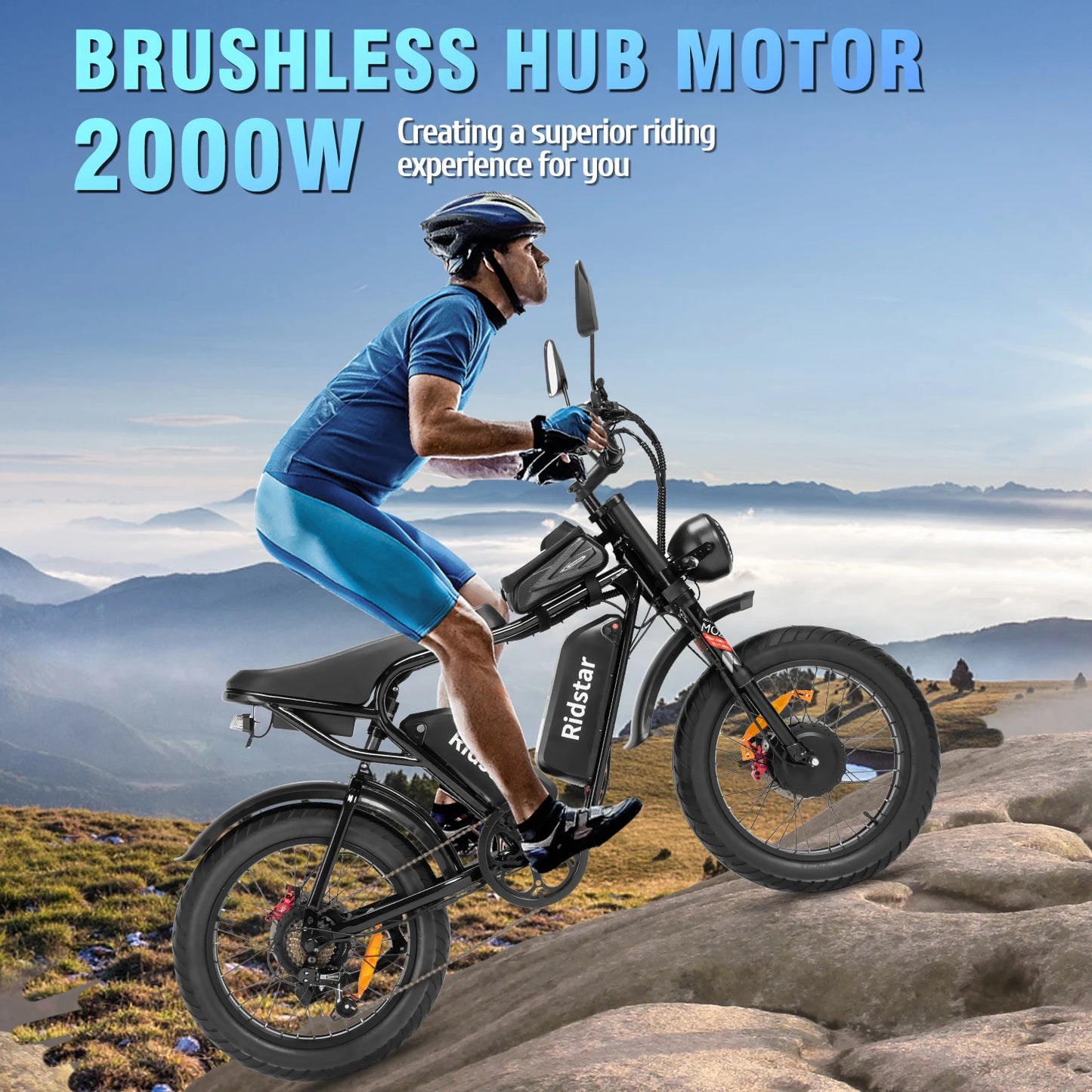Electric Bicycle 2000W Dual Motor 52V40AH Dual Battery  55KM/H - Ohberri