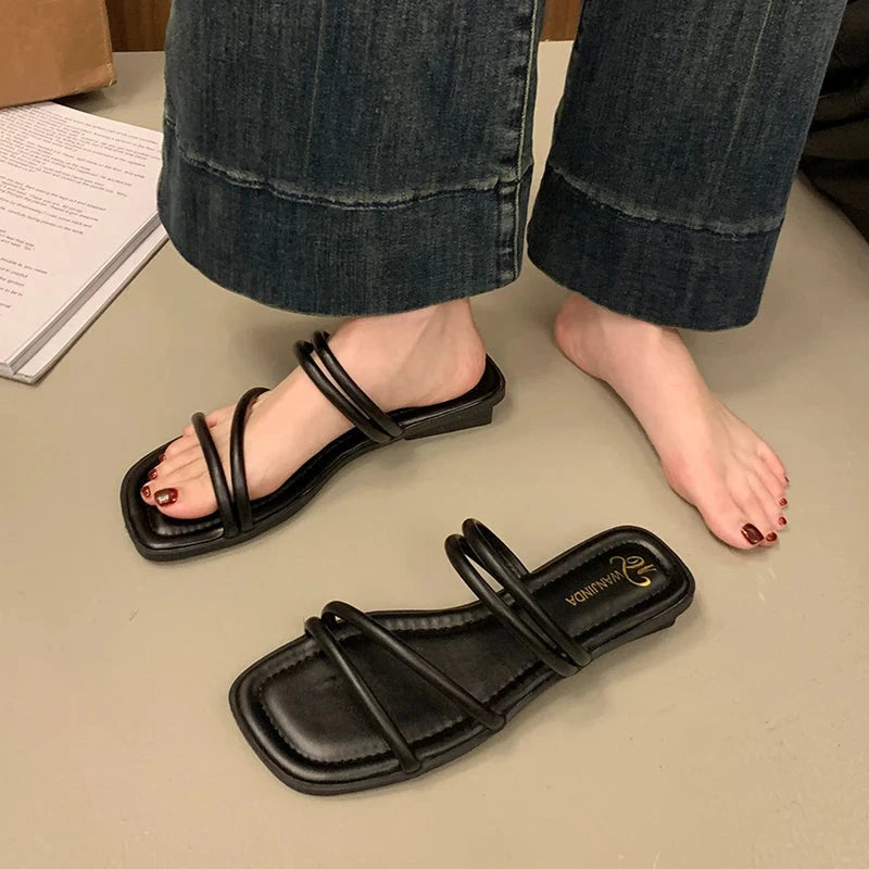 French-style thin-strap sandals Ohberri