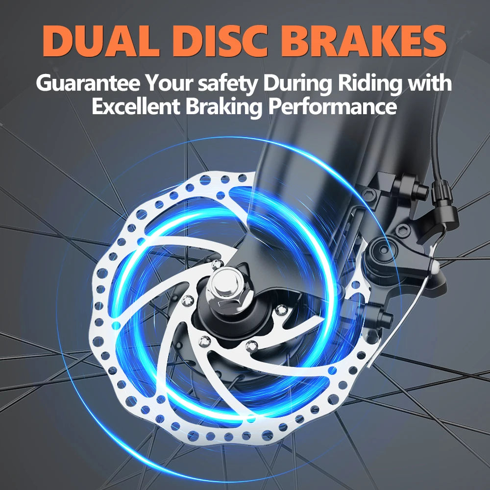 Electric Bike 20'' 1500W Up to 50 Miles 32MPH with 48V 20AH - Ohberri