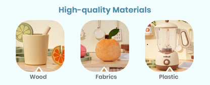 Wooden Toy Kitchen Set Play Kitchen Blender with Realistic Sounds - Ohberri