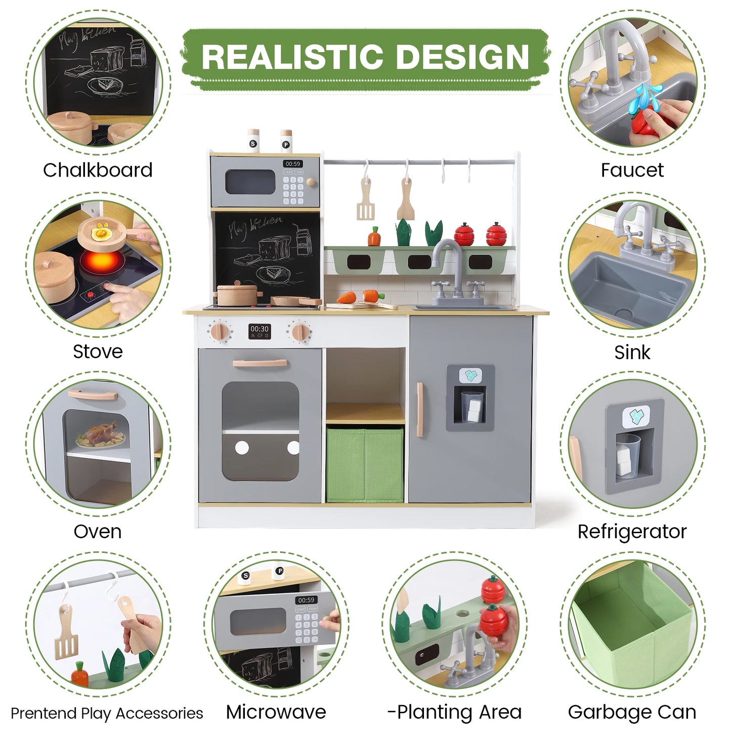 Children's Play Toys Simulated Kitchen Toys Wooden Vegetable Toys - Ohberri