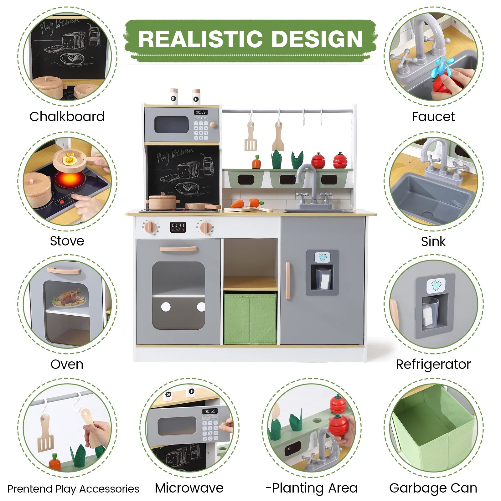 Children's Play Toys Simulated Kitchen Toys Wooden Vegetable Toys - Ohberri