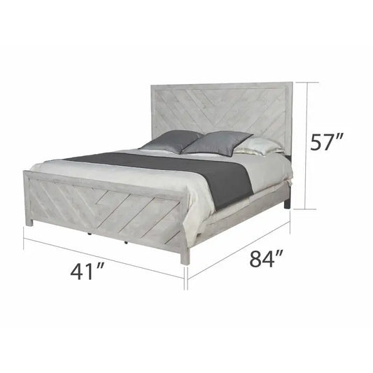 Modern Twin 4PC Storage Bedroom Set, Natural Wood Finish - Ohberri