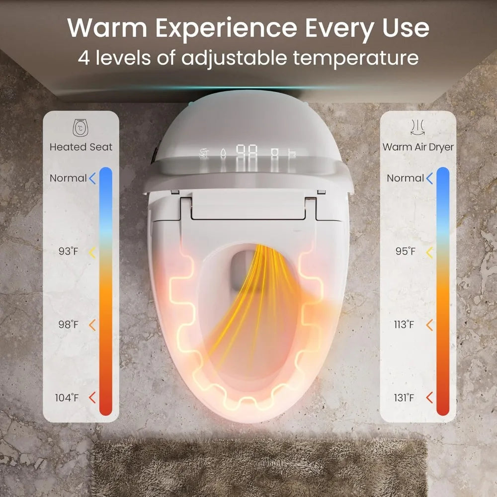 Smart Toilet, One Piece Toilet Elongated, Auto Flushing Bidet Toilet with Heated Seat Ohberri