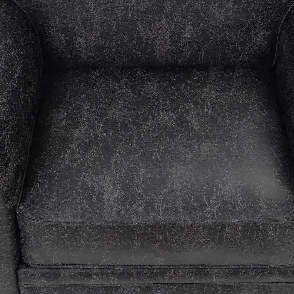 Mid-Century Modern Single Sofa with Rivet Design (Grey, Single) - Ohberri