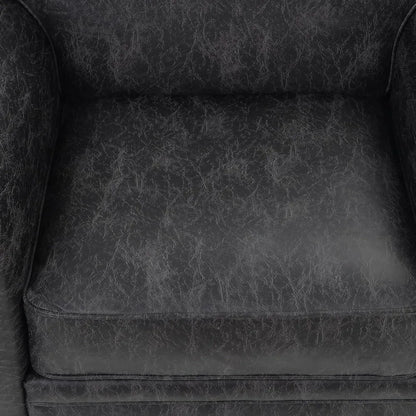 Mid-Century Modern Single Sofa with Rivet Design (Grey, Single) - Ohberri