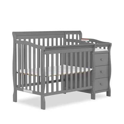 Convertible Crib with Storage Drawer, 3 Height Settings & Mattress Pad, Converts to Twin Bed - Ohberri