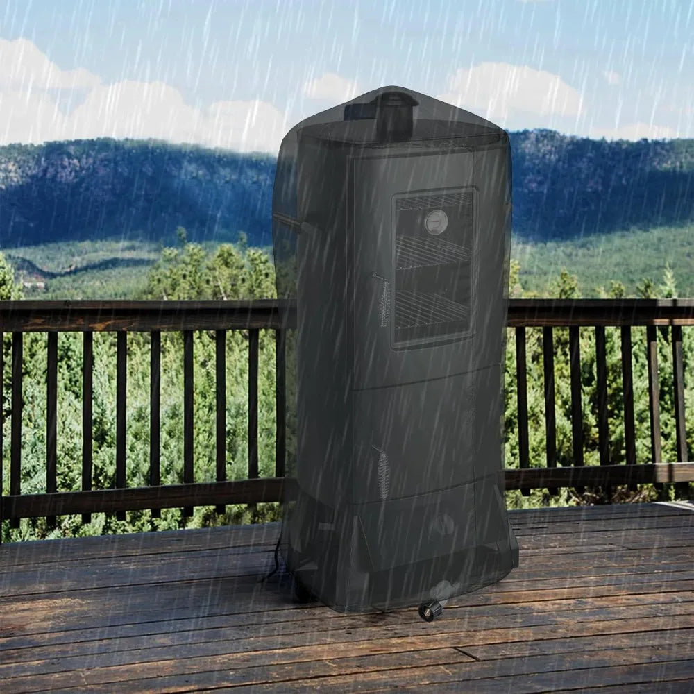 Propane Smoker with Cover, Vertical Smoker Grill with Temperature Control Three Removable Smoking Shelves - Ohberri