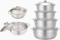 Aluminum Heavy Gauge Caldero With Aluminum Lid,Silver (Set of 6, 1.7/3.6/4.6/6.7/9.3/13 QT) Ohberri