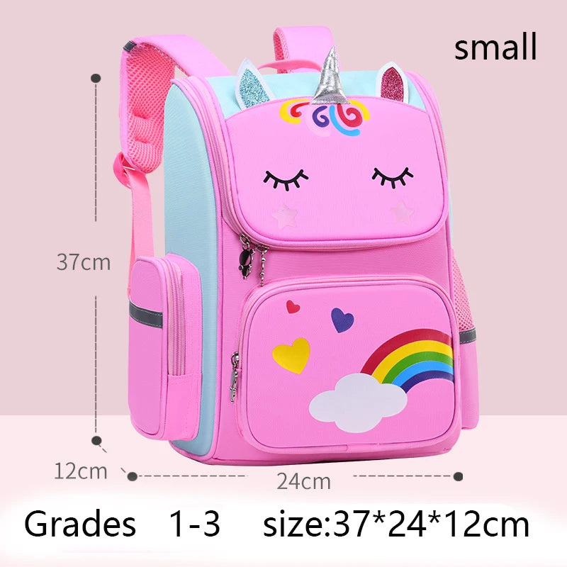 Kid Backpack for Girl Unicorn Children Rainbow Eyes School Bag Ohberri