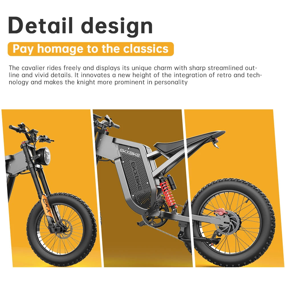 Electric Bike 2000W 48V35AH 55km/h 20“*4.0 Off Road Mountain Ebike - Ohberri