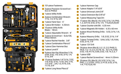 DEKO Mechanic Toolbox with 12V Power Cordless Drill Hand Repair Tools Sets Ohberri