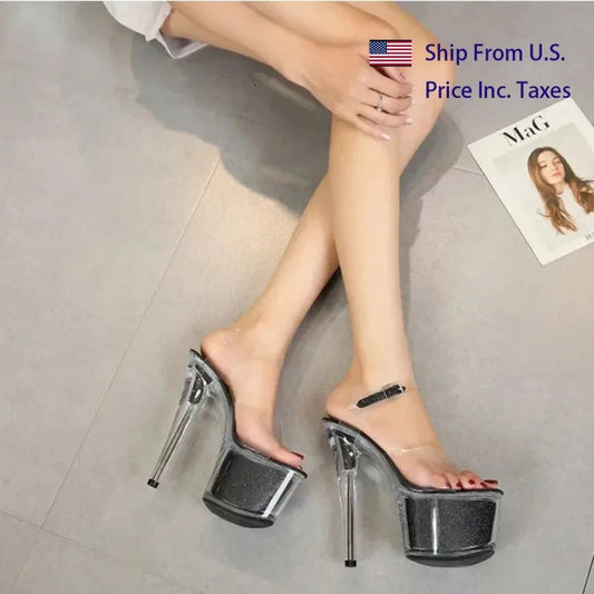 Super High Heels Stiletto Platform Transparent Crystal Ohberri