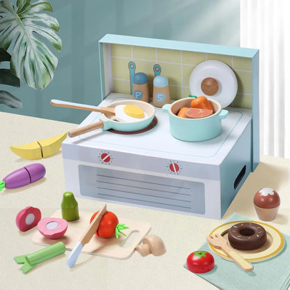 78PCS Pretend Play Cooking , Vegetables, Fruits & Cutting & Play Dishes - Ohberri