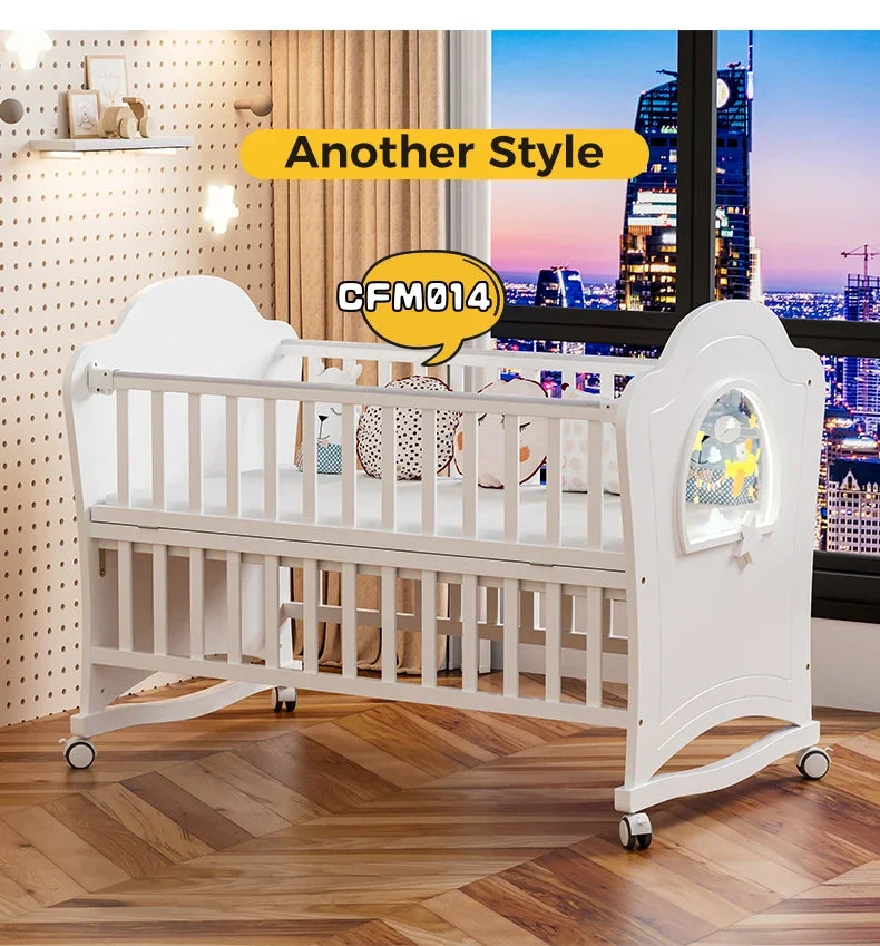 5 in 1 Adjustable Height Convertible Wood Baby Crib - Ohberri