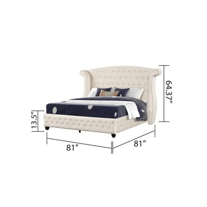 5 Pc Bedroom Set, Wood, Cream Color, NJ Inventory - Ohberri