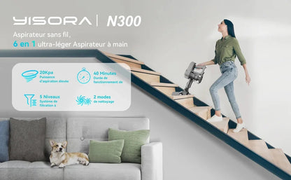 Cordless Upright Vacuum Cleaner, 20Kpa Ultra Lightweight Ohberri