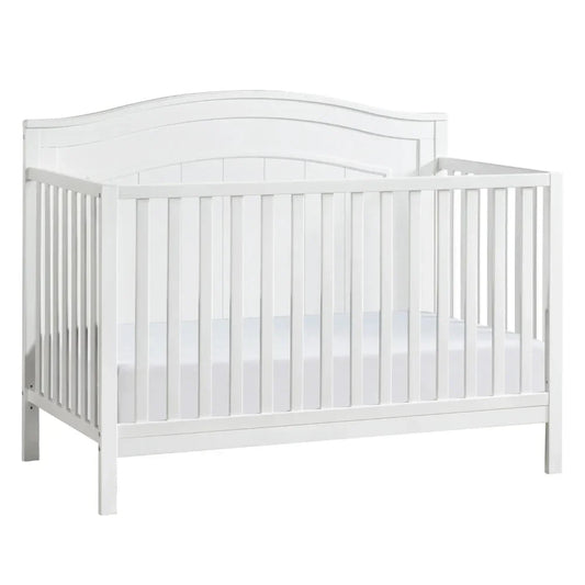 North Bay 4-in-1 Convertible Crib, Snow White, GREENGUARD Gold Certified, Wooden Crib Ohberri