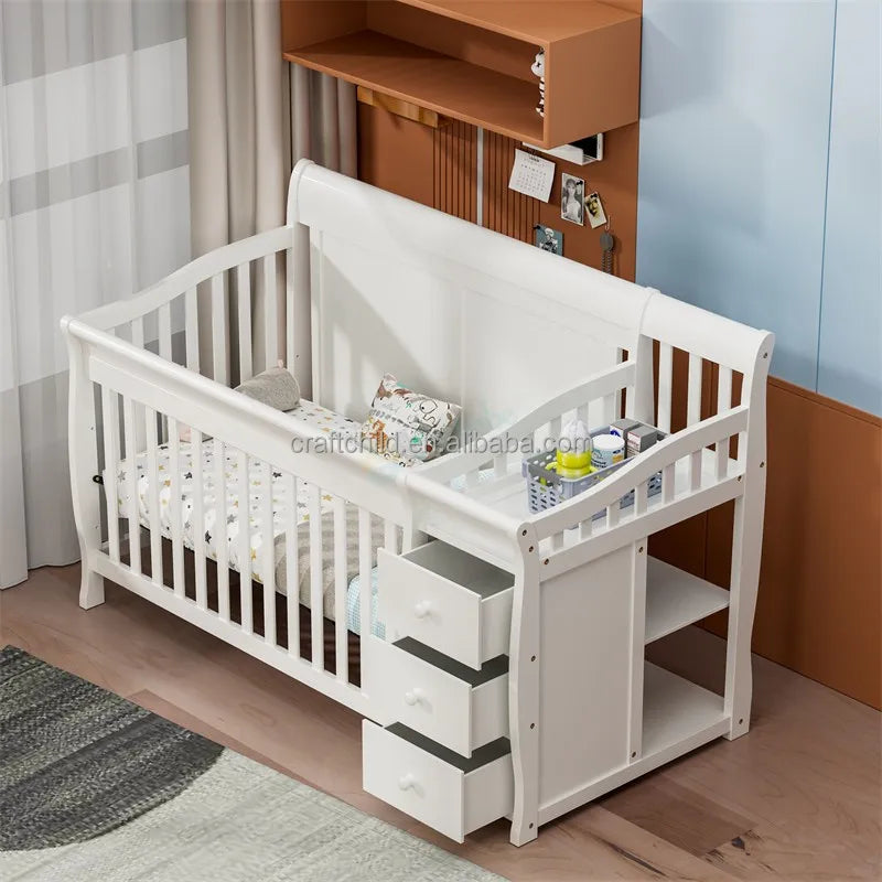 High-Quality Height Adjustable Baby Crib Bed - Ohberri