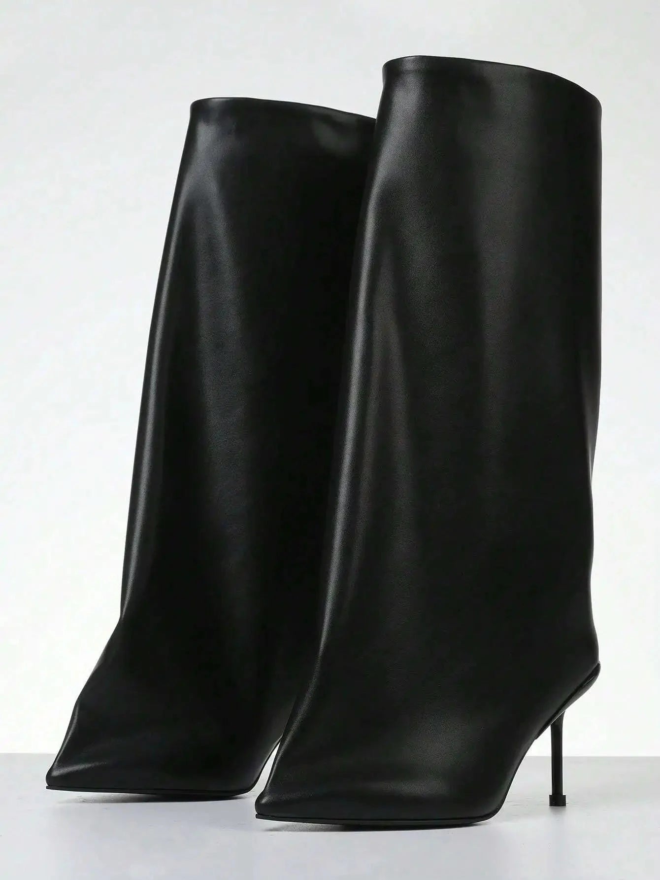 Knee High Slash Flare Boots Ohberri
