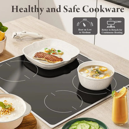 19 Pcs Pots and Pans Set Non Stick Ceramic Cookware Set with Removable Handles Ohberri