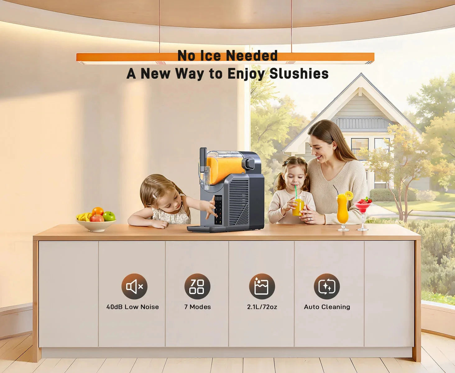 7 in 1 Professional Home Slushie Machine No Ice Needed Rapid Chill Technology Ohberri