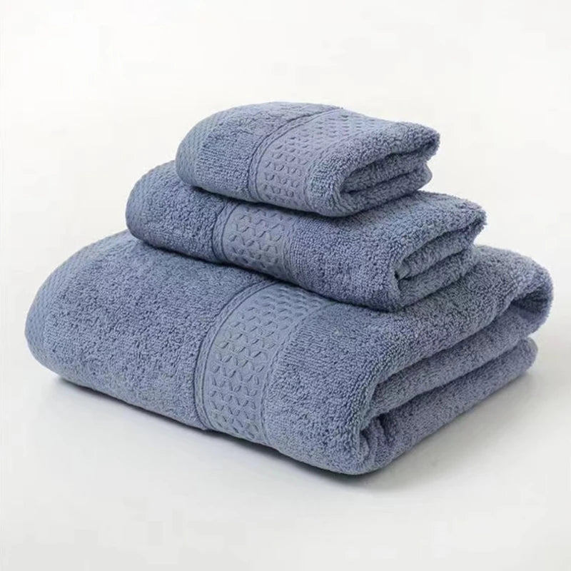 3pcs Luxurious Cotton Towel Set Ultra Soft Highly Absorbent Includes 1 Bath Towels 1 Hand Towels 1 Washcloths - Ohberri