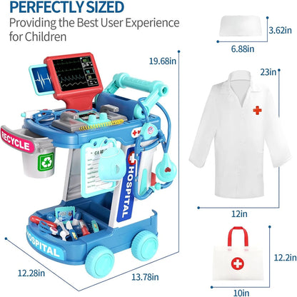 Doctor Pretend Play Medical Station Set with Lights Stethoscope - Ohberri