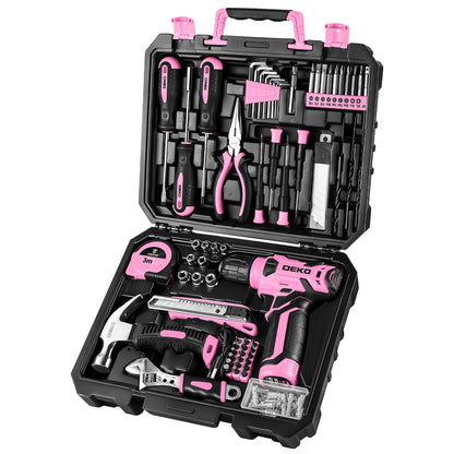 DEKO 126Pcs Power Tool Combo Kits with 8V Cordless Drill,10MM 3/8'' Ohberri