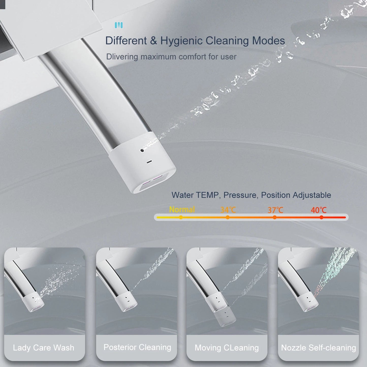 Smart Toilet with Heated Bidet Seat, toilet with bidet built in, AUTO Open/Close Lid Ohberri