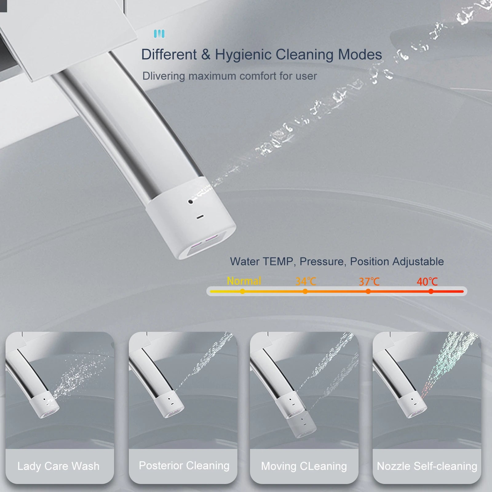 Smart Toilet with Heated Bidet Seat, toilet with bidet built in, AUTO Open/Close Lid Ohberri