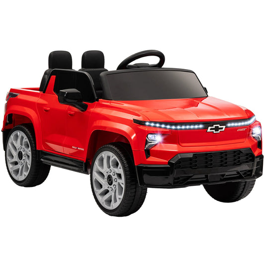 12V Chevrolet Silverado Ev Rst Licensed Kids Electric Car, Red Ohberri