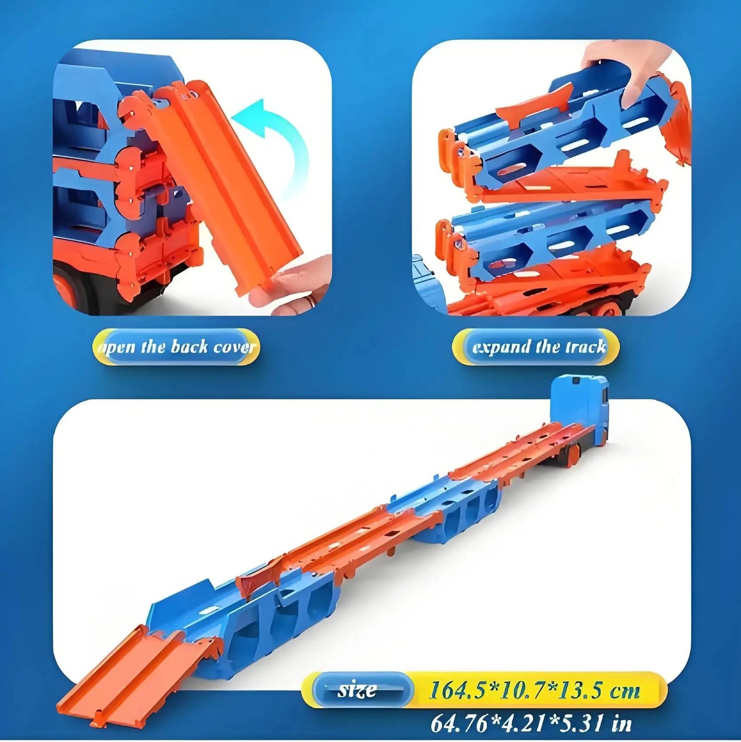 Large Car Transporter Truck Folding Track Racing Vehicle Ohberri