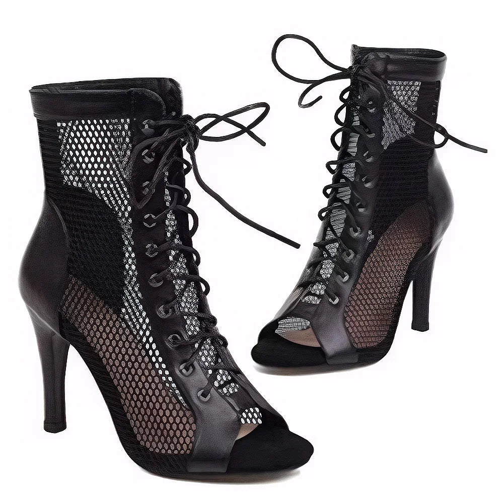 Women Mesh Sandals Breathable High Top Sandals Peep Toe Ohberri