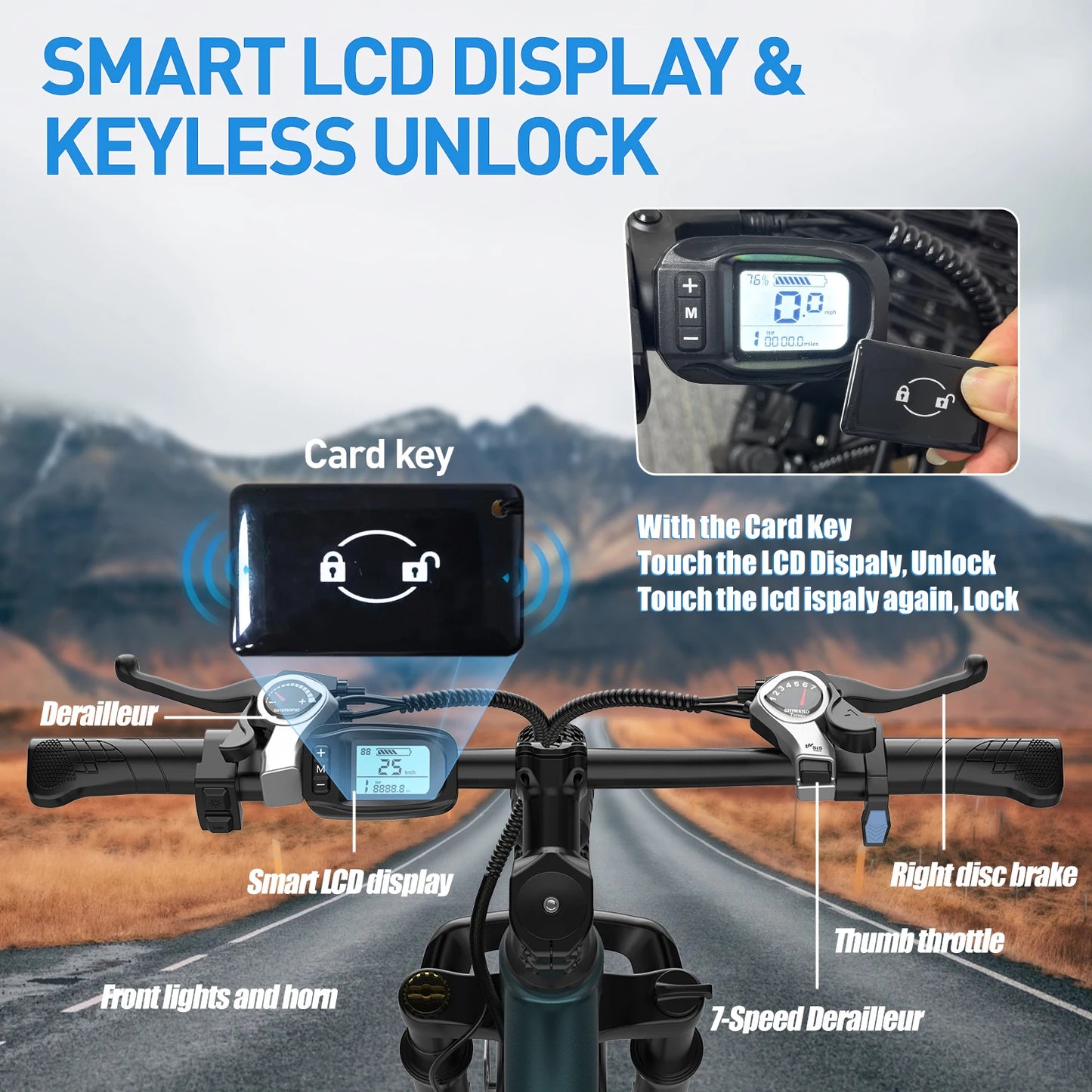 Electric Bicycle, 26" 24" with 36V Battery Peak 500W Motor,21 Speed - Ohberri