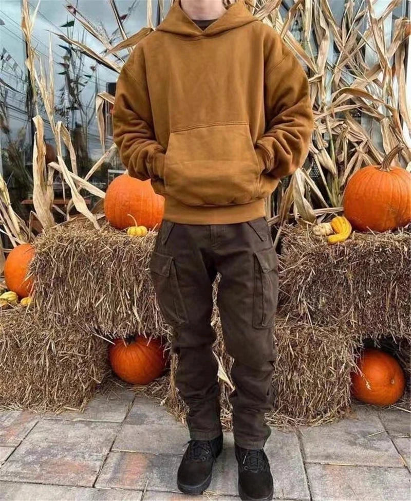 Bold Skull Letter Print Long Sleeve Pullover with I'm Who I Am Design Hoodie Ohberri