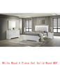 4 Piece Twin Bedroom Set with Upholstered LED Headboard, Wood Frame in White - Ohberri
