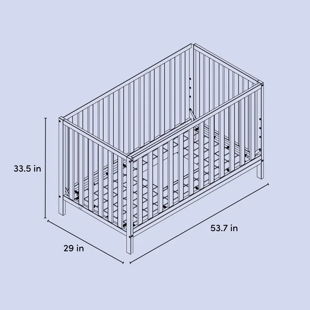 Modern 4-in-1 Convertible Baby Crib, Transitional crib with Adjustable Mattress Height - Ohberri