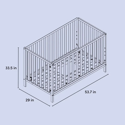 Modern 4-in-1 Convertible Baby Crib, Transitional crib with Adjustable Mattress Height - Ohberri