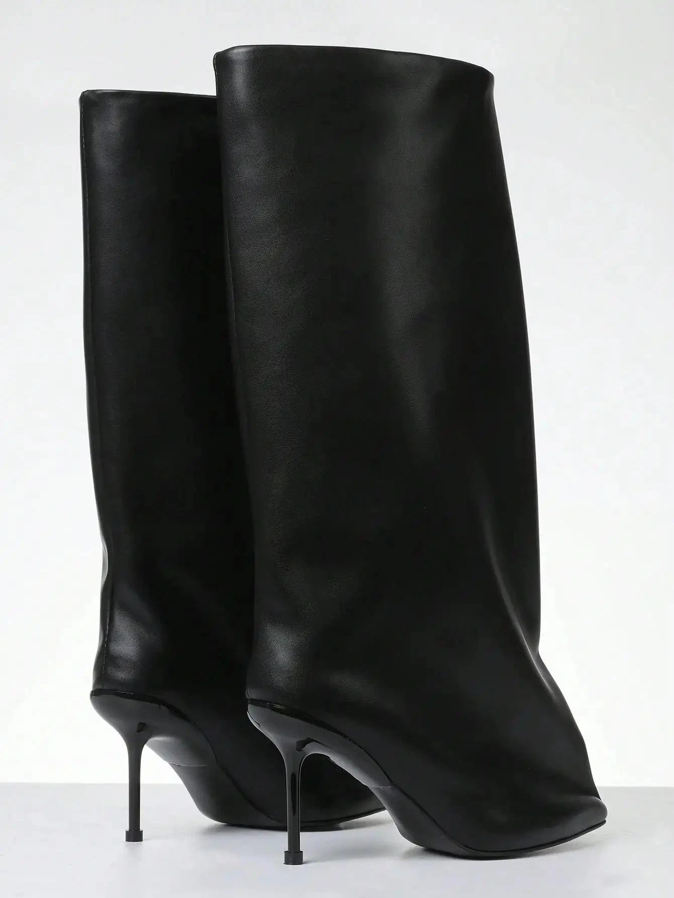 Knee High Slash Flare Boots Ohberri