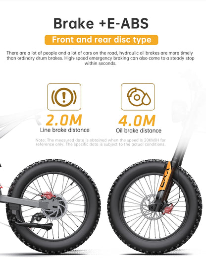 Electric Bike 2000W 48V35AH 55km/h 20“*4.0 Off Road Mountain Ebike - Ohberri