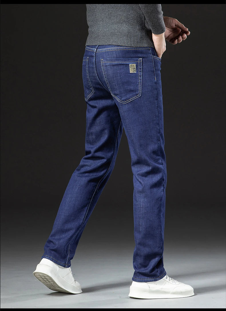 Winter Lamb Fluff Denim Straight Pants Ohberri