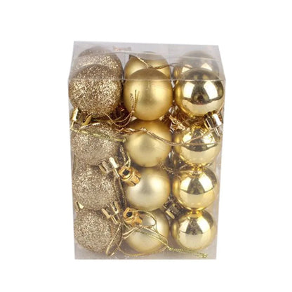 24Pcs Christmas Ball Christmas Tree Decoration Ornaments Ohberri