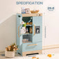Play Kitchen Refrigerator with Ice Dispenser -Blue - Ohberri