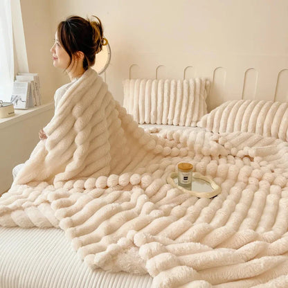 Luxurious Super Soft Faux Rabbit Fur Blanket Ohberri
