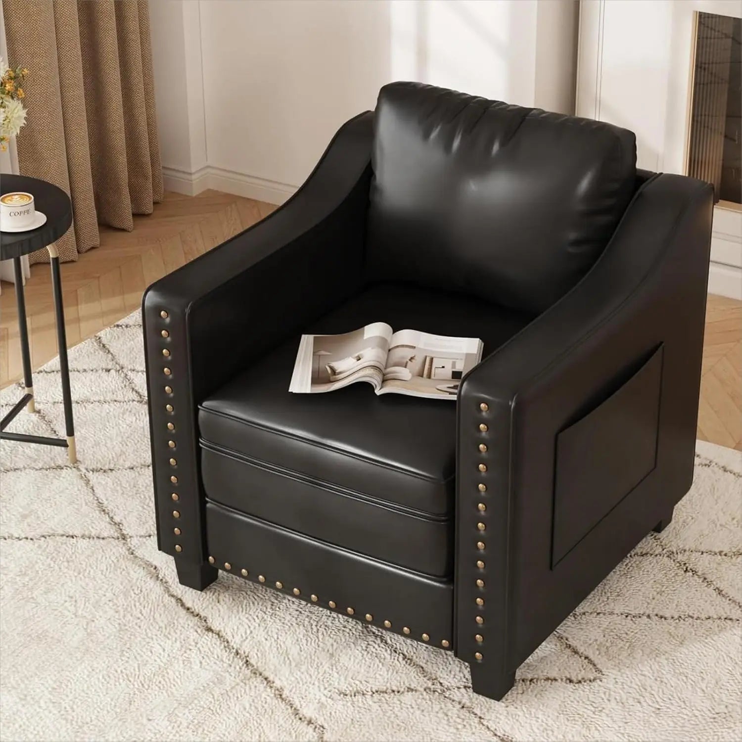 Faux Leather Accent Chair - Ohberri